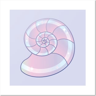 Purple Iridescent Nautilus Shell Posters and Art